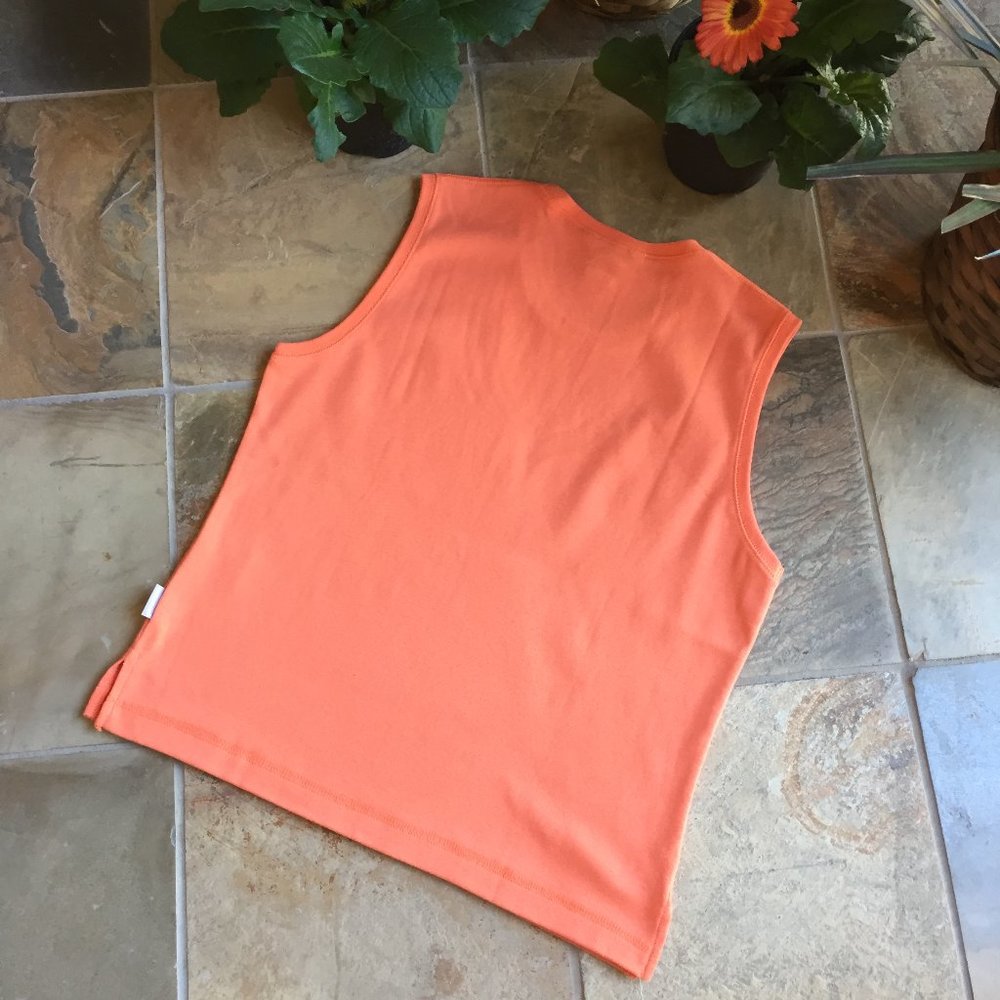 Woolrich Sleeveless Cotton Top in Orange NEW - Picture 4 of 8
